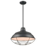 Millennium Lighting - Millennium Mini Pendant, Matte Black - This mini pendant from Millennium Lighting comes in a matte black finish. It measures 17.25" wide x 51.125" high. This light uses one standard bulb up to 100 watts. This light includes a 1 year limited manufacture's warranty.Damp rated: Light can be used in humid environments like bathrooms or covered outdoor areas.  This light requires 1 , 100W Watt Bulbs (Not Included) UL Certified.