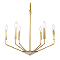 Elegant Lighting LD8028D22 Enzo 6 Light 22"W Taper Candle - Brass