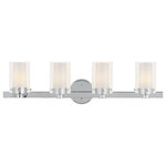 Livex Lighting - Livex Lighting 1544-05 Manhattan - Four Light Bath Bar - Shade Included: YesManhattan Four Light Chrome Clear/Opal Gl *UL Approved: YES Energy Star Qualified: n/a ADA Certified: n/a  *Number of Lights: Lamp: 4-*Wattage:60w Candelabra Base bulb(s) *Bulb Included:No *Bulb Type:Candelabra Base *Finish Type:Chrome