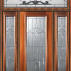 Prehung Side lights-Transom Door 80 Mahogany Arlington Full Lite Glass - Front Doors
