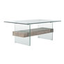 Glass, Gray Oak Wood Shelf