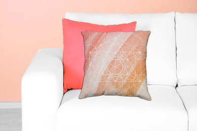 Sacred Geometry & Watercolor Painting Pillows
