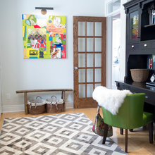 bench and rug
