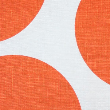 Pillow Decor - Tuscany Linen Orange Circles Throw Pillow 22x22