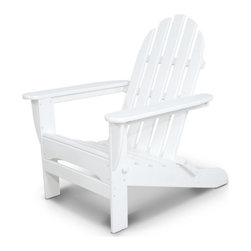 Polywood - Ivy Terrace Classics Folding Adirondack, White - Adirondack Chairs