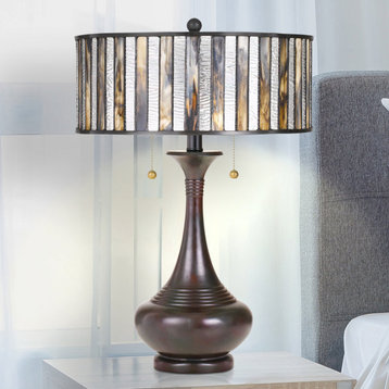 Luxury Tuscan Tiffany Table Lamp, Valiant Bronze, UQL7039