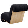 Swoon Faux Sheepskin Upholstered Accent Chair, Black, White Oak Veneer