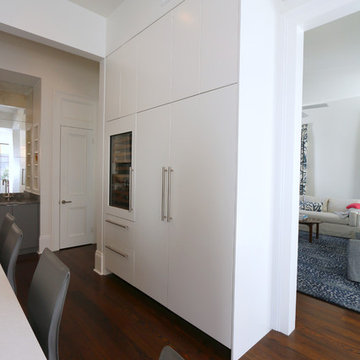 Built in Wine Cooler Compliments Traditional Sub Zero Refrigeration in this Cont