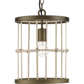 Lattimore Collection One-Light Aged Brass Pendant