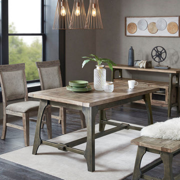 INK+IVY Oliver Extendable Distressed Vintage Industrial Dining Table
