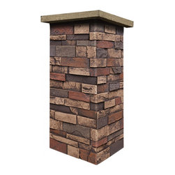 C147-DEEP SLATE STONE COLUMN WRAP (CAPS SOLD SEPARATELY) - Wall Panels