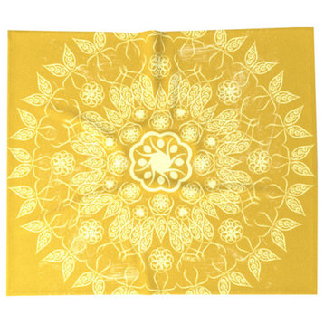 Golden Mandala Throw Blanket, Queen