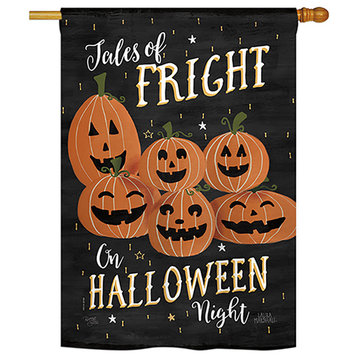 Fright on Halloween Night Vertical Garden Double Sided Flag, 28"x40"
