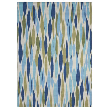 Waverly Sun N' Shade Abstract Seaglass 6'6" x SQUARE Indoor Outdoor Area Rug