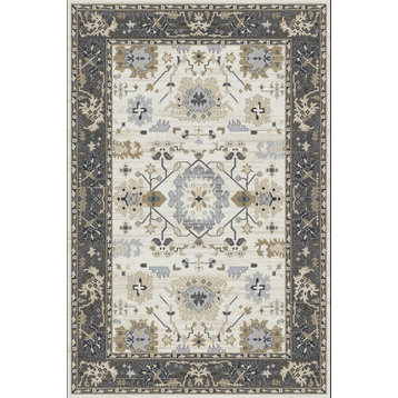 Yazd 8531-190 Area Rug, Ivory And Gray, 2'x7'7" Runner