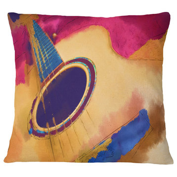 Listen To The Colorful Music Music Throw Pillow, 16"x16"
