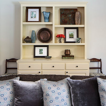 Blue, Gray & Brown Open-Concept Living Room