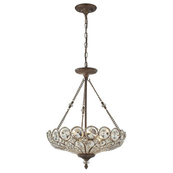 5 Light Pendant in Traditional Style - 26 Inches tall and 20 inches wide