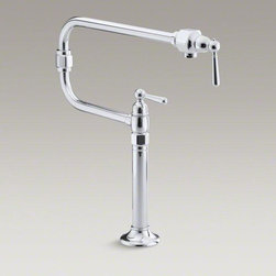 KOHLER Polished Stainless Hirise Single-hole Deck-mount Pot Filler Sink Faucet - Pot Fillers