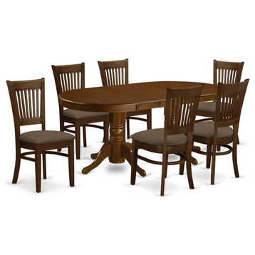 East West Furniture Vancouver 7-piece Wood Dining Table Set in Espresso
