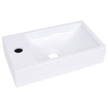 vidaXL Bathroom Sink Wash Basin Lavatory Sink Bathroom Basin Bath Sink SMC White