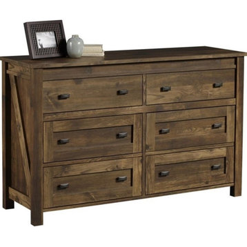 Altra Furniture Farmington 6 Drawer Dresser in Century Barn Pine