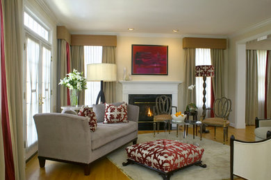 Living room - traditional formal living room idea in DC Metro with a standard fireplace
