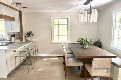 Example of a trendy dining room design in New York