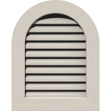 20x36 Round Top Wood Gable Vent: Functional, 1x4 Flat Trim Frame