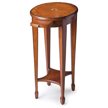 Butler Arielle Yellow Round Accent Table, Olive Ash