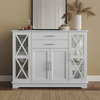Ryland 47" Wood Storage Sideboard Buffet Cabinet Console Table, White