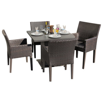 Barbados Square Dining Table with 4 Chairs Espresso