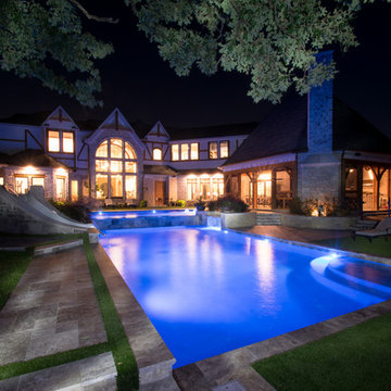 Argyle Infinity Double Pool, Dual Grottos & Dolphin Slide