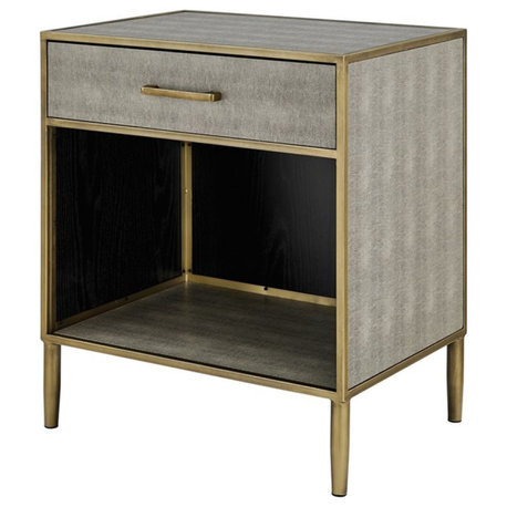 New Pacific Direct Arista MDF and Painted Steel Side/End Table in Gray