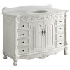 48" Antique White Clasic-Style Florence Bathroom Sink Vanity BC-036W-AW-48, Without Mirror