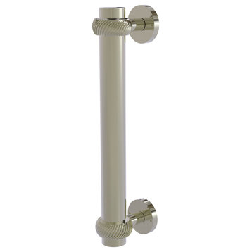8" Door Pull With Twist Accents, Polished Nickel