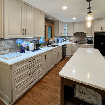 Two Tone White and Wood Kitchen