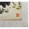 Chinese Color Ink Water Ducks Flower Pond Scroll Painting Wall Art Hws1972