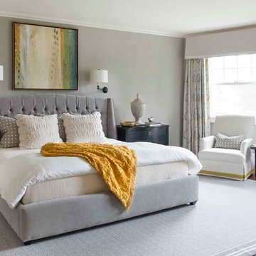 Serene & Color-Infused Waban Victorian: Master Bedroom