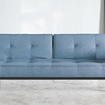 Splitback Mixed Dance Light Blue Sofa Bed by Innovation USA - $1190.00
