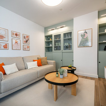 Salón moderno con toques nórdicos y Mediterráneos
