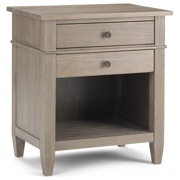 Wide Night Stand, Bedside table, Distressed Grey SOLID WOOD