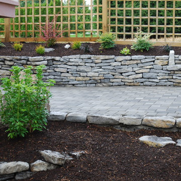 Dry Stack Stone Masonry Retaining Wall