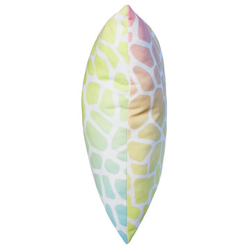 Giraffe Print Decorative Pillow, 16x16, Pastel Gradient