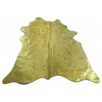 Gold Metallic Cowhide Rug, 5'x5'