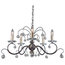 Traditional Bronze 5-Arm Chandelier, Cut Crystal Glass