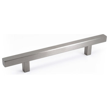 Celeste Pi Square Bar Pull Cabinet Handle Brushed Nickel Stainless, 5"x8"