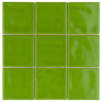 Twist Square Green Kiwi Ceramic Wall Tile