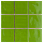 Merola Tile - Twist Square Green Kiwi Ceramic Wall Tile - An enriched version of standard subway tile, our Twist Square Green Kiwi Ceramic Mosaic Wall Tile has the allure of classic style, but with a refreshingly modern twist. With slight undulation and a smooth glossy finish, this tile offers an appearance that is retro, futuristic and timeless all in one. It is subtle enough to seamlessly fit alongside various designs, while still interesting enough to stand out. This tile is tastefully smaller for a distinctive, unexpected element that will fit just about any style and space. It is great as a cohesive look or paired with other products in the Twist Collection. Intended for interior wall use, this tile is an excellent selection for backsplashes, fireplace facades and accent walls. Tile is the better choice for your space. This tile is made from natural ingredients, making it a healthy choice as it is free from allergens, VOCs, formaldehyde and PVC.