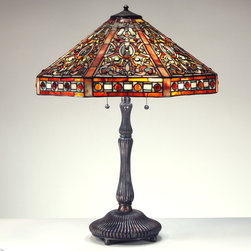 The Secret Garden (TSG 1895 USA) - 23-inch Dramatic Elizabethan Gemstone Tiffany-Style Table Lamp - Lighting